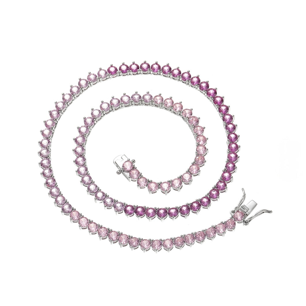 GRACE TENNIS CHAIN - PETAL OMBRÉ