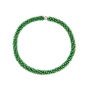 ROCK CANDY HAND BEADED COLLAR NECKLACE - GRASS