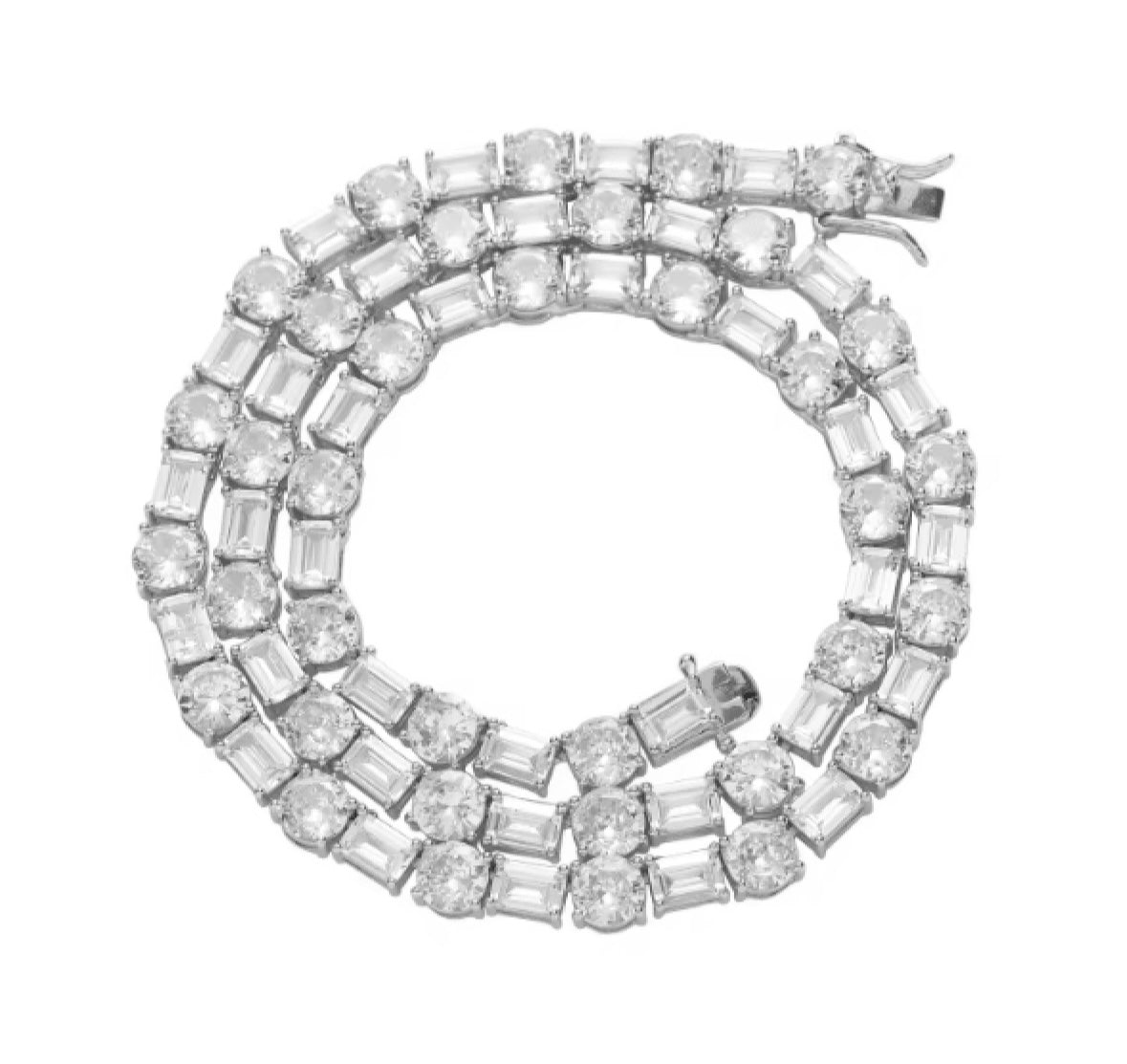 MONARCH VARIANT TENNIS NECKLACE - RHODIUM