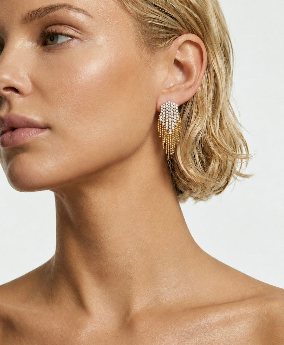 AFTER PARTY FRINGE EARRING - GOLD