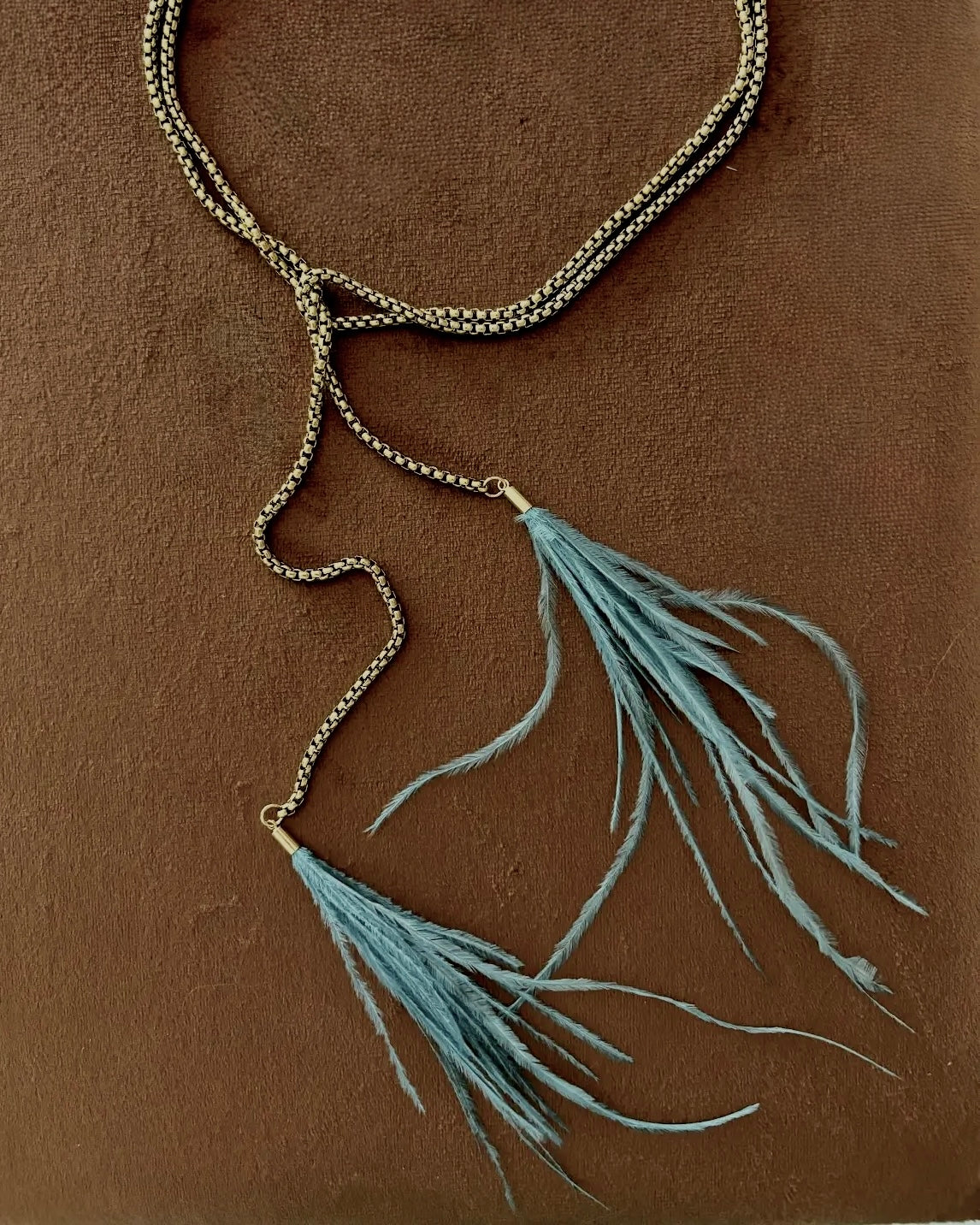 CANYON FEATHER LARIAT - DENIM