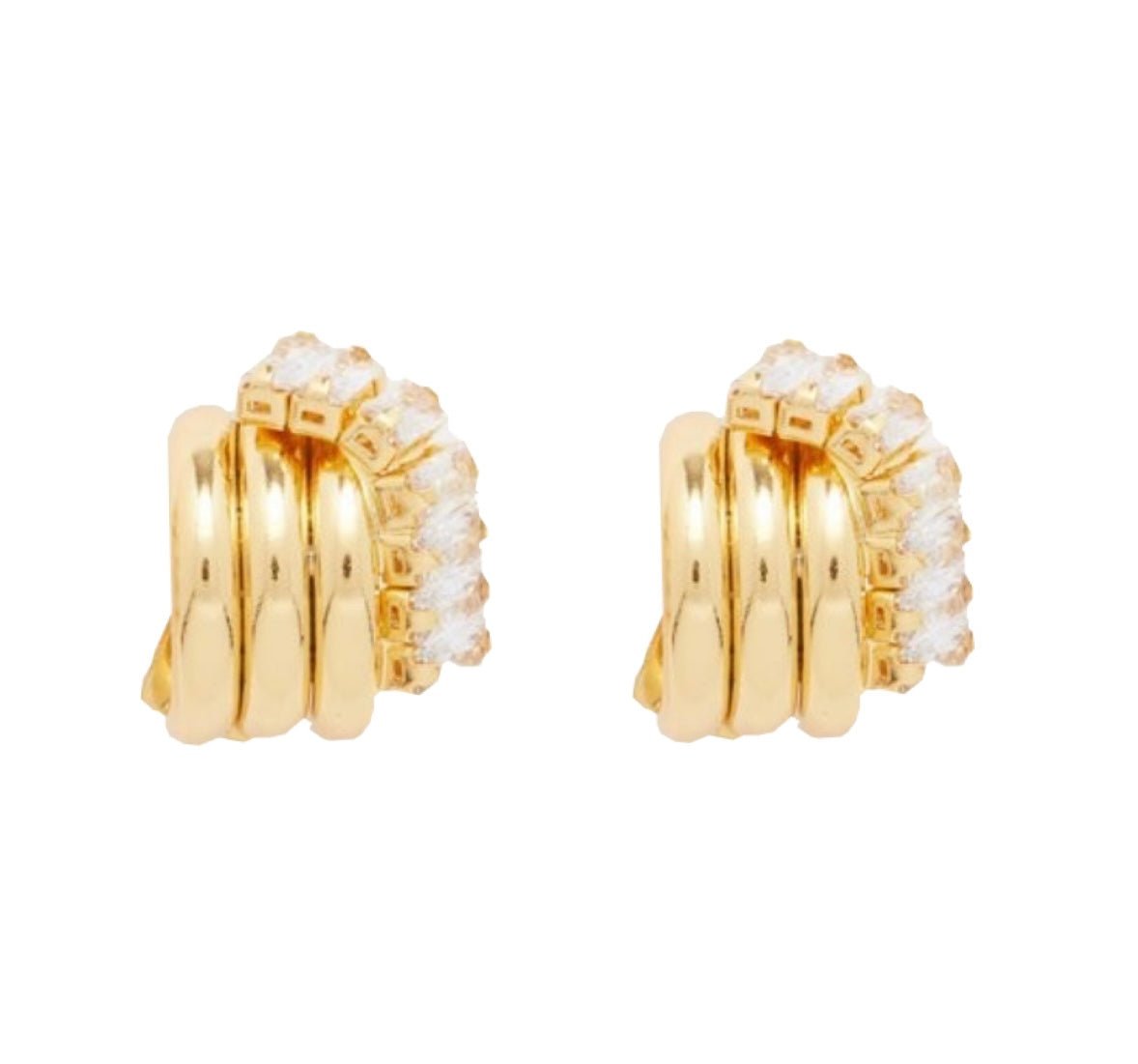 WRAPPED DOUBLE HUGGIE - GOLD