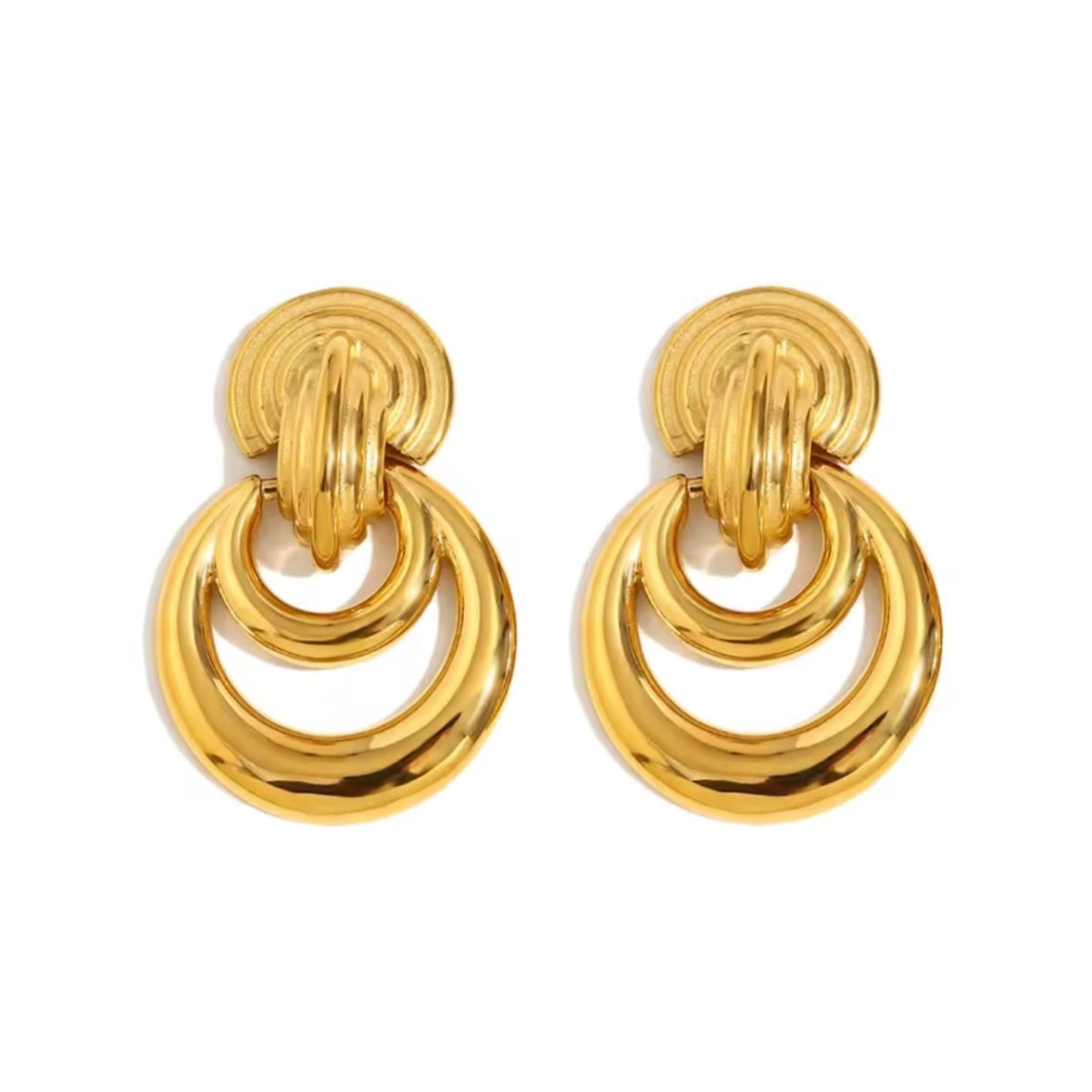 GIANNI DOORKNOCKER HOOP EARRINGS GOLD - FALLON JEWELRY