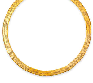 FALLON HAILEY THICK HERRINGBONE CHAIN NECKLACE - GOLD