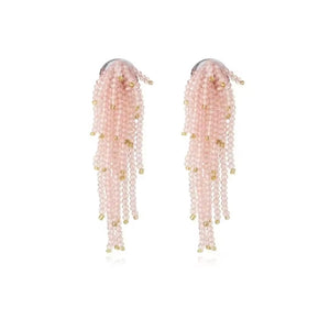 FALLON Jewelry - authentic weeping willow hand beaded earring petal