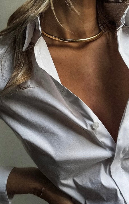 FABIOLA TUBE RIGID TORQUE COLLAR GOLD