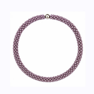ROCK CANDY HAND BEADED COLLAR NECKLACE - AMETHYST