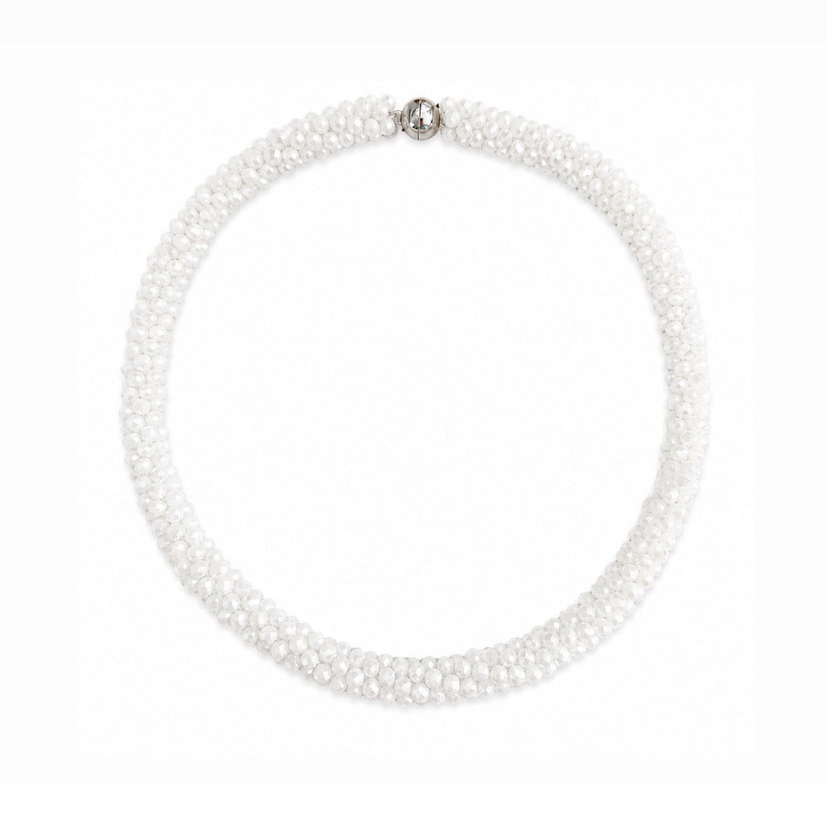 ROCK CANDY HAND BEADED COLLAR NECKLACE - OYSTER