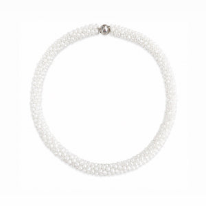 ROCK CANDY HAND BEADED COLLAR NECKLACE - OYSTER