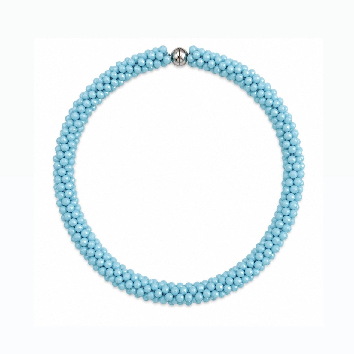 ROCK CANDY HAND BEADED COLLAR NECKLACE - POOL