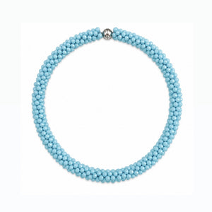 ROCK CANDY HAND BEADED COLLAR NECKLACE - POOL