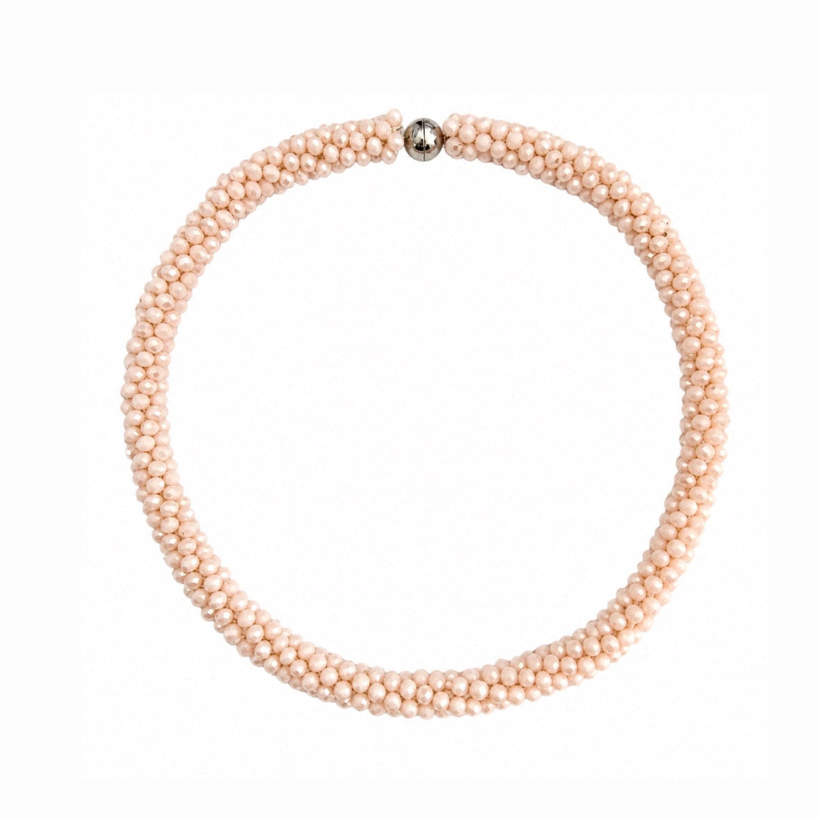 ROCK CANDY HAND BEADED COLLAR NECKLACE - BLUSH