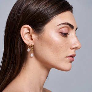 ASYMMETRIC CHAIN PEAR DROPS - GOLD