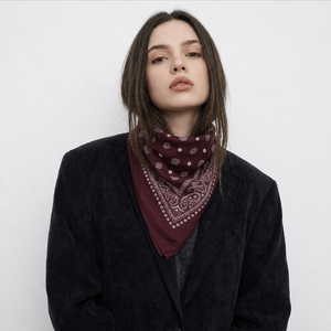 CAVERN COMBED COTTON SCARF BANDANA - BORDEAUX