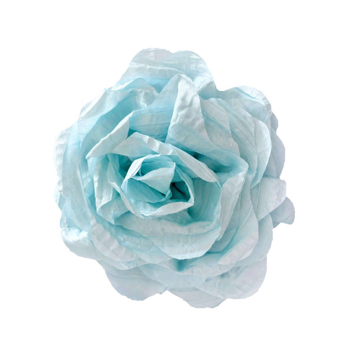 COLETTE PLISSÉ OVERSIZED ROSETTE BROOCH - SKY