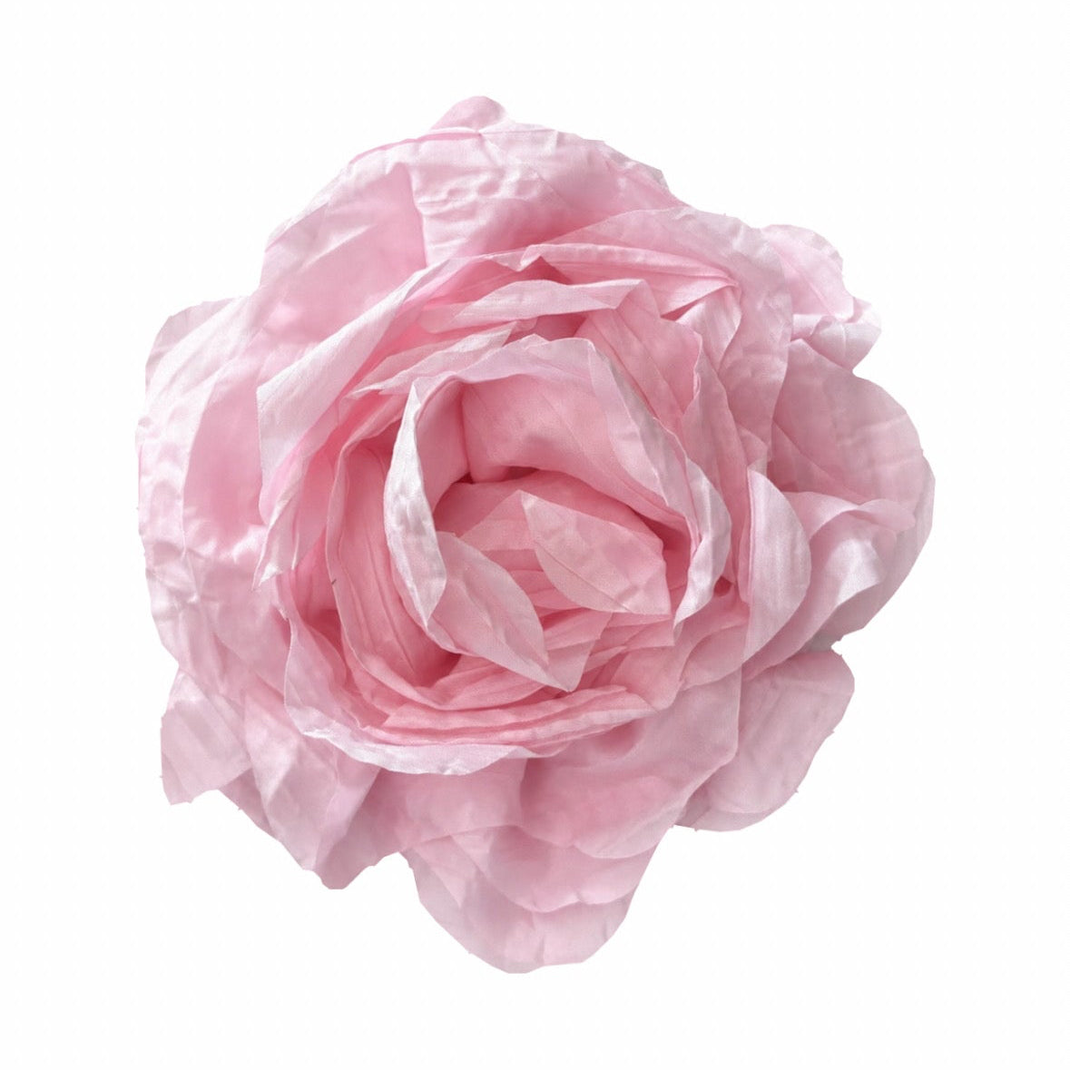 COLETTE PLISSÉ OVERSIZED ROSETTE BROOCH - COTTON CANDY
