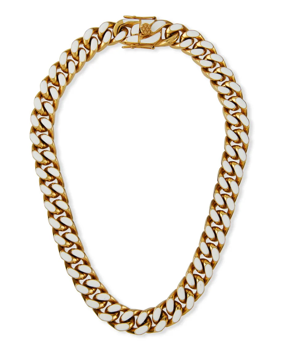 RUTH ENAMEL CURB COLLAR - WHITE