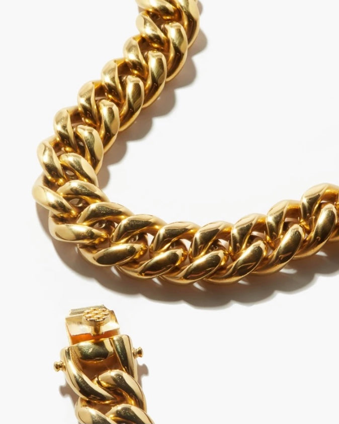 RUTH CURB CHAIN BRACELET - 12MM GOLD