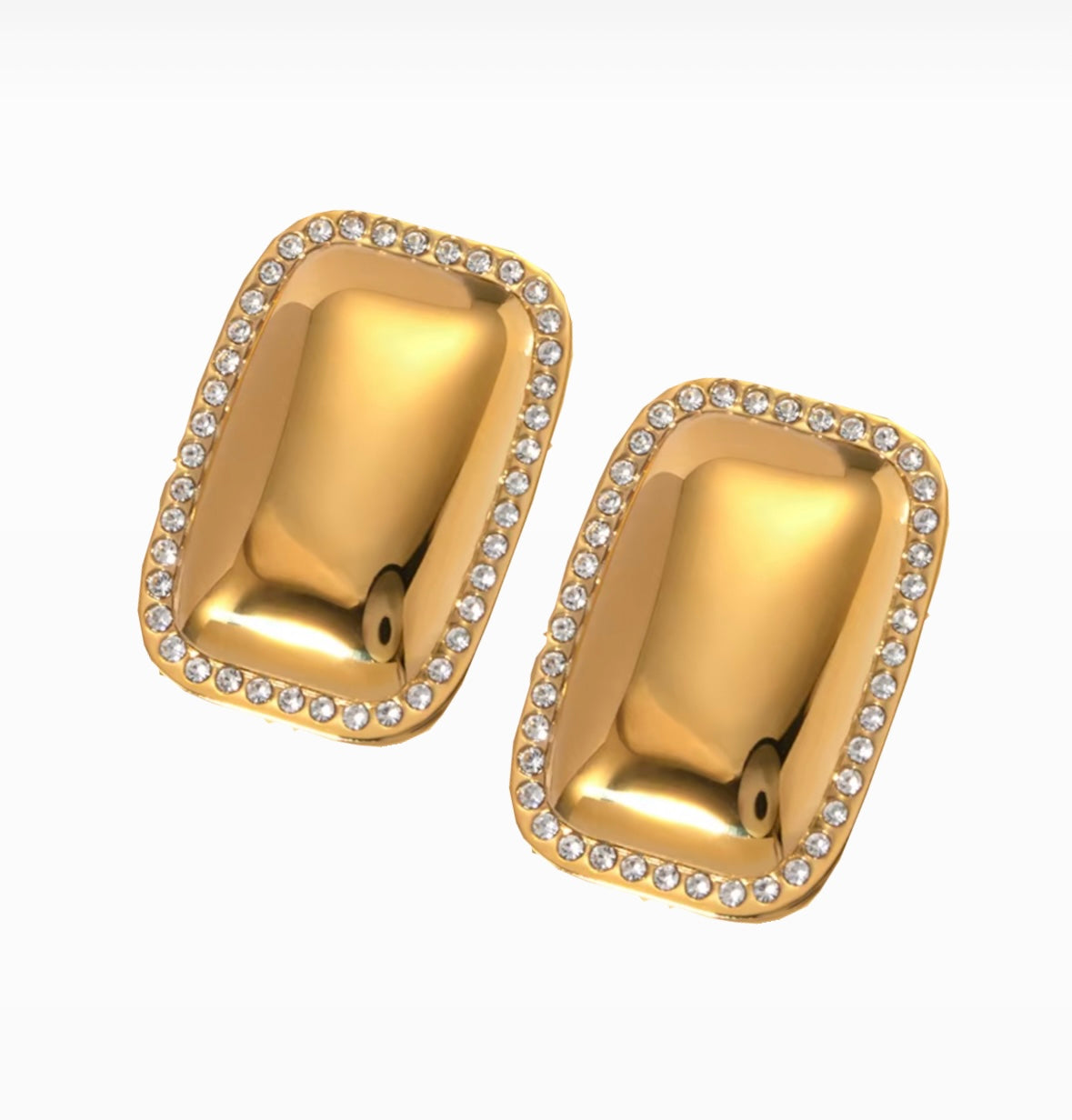 PAVÉ SWATCH BUTTON EARRING - GOLD