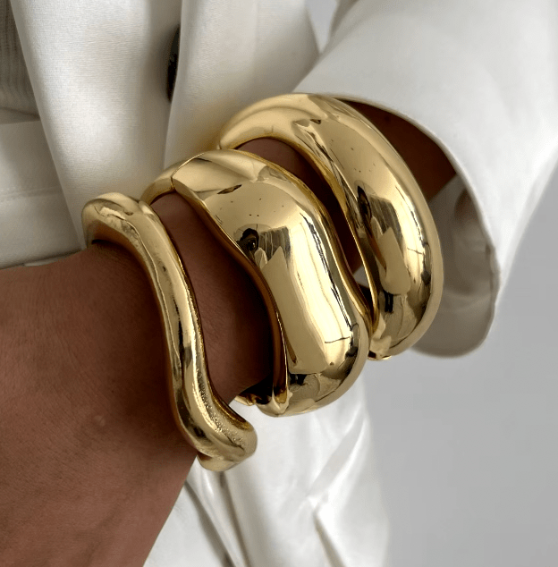 WARPED BANGLE SETS - GOLD