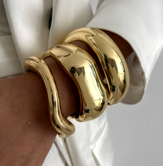 WARPED BANGLE SET - GOLD SET 3