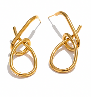 SCULPTURAL TWIST EARRINGS - RHODIUM