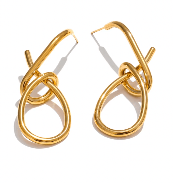Sculptural Twist Earrings - Gold - FALLON JEWELRY
