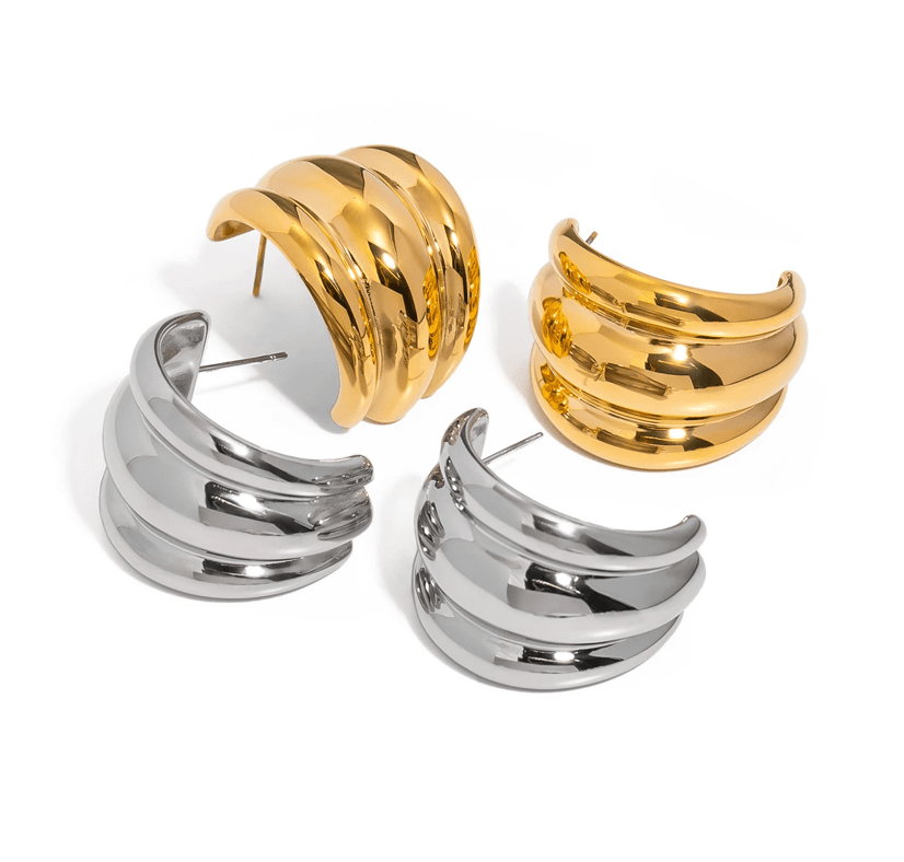 CAMILLA RIBBED HOOPS