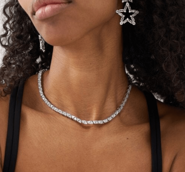 CAIRO TENNIS NECKLACE - RHODIUM