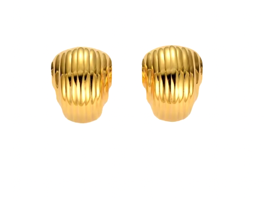 MODERN SHELL BUTTON EARRINGS - GOLD