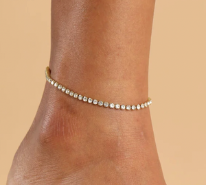 GRACE TENNIS BRACELET/ANKLET - RHODIUM