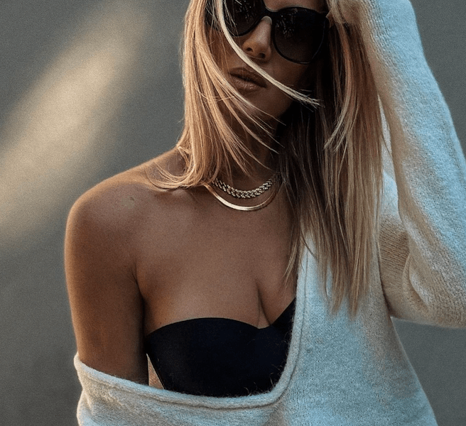 HAILEY HERRINGBONE CHAIN NECKLACE SET OF 2 GOLD