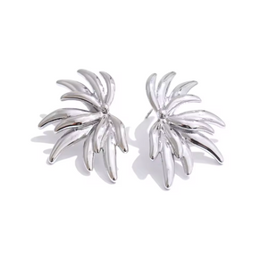 SOPHIA FAN EARRING - RHODIUM