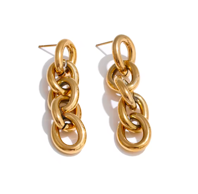 ALEXANDRIA CHAIN LINK EARRINGS - GOLD