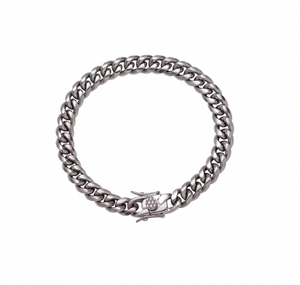 RUTH CURB CHAIN BRACELET - 8MM RHODIUM