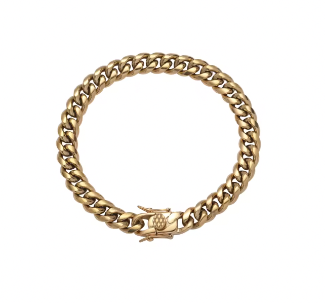 RUTH CURB CHAIN BRACELET - 8MM GOLD