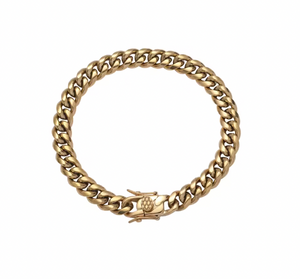 RUTH CURB CHAIN BRACELET - 8MM RHODIUM