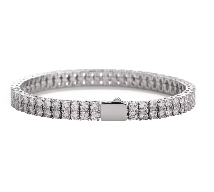 GRACE DOUBLE ROW TENNIS BRACELET - GOLD