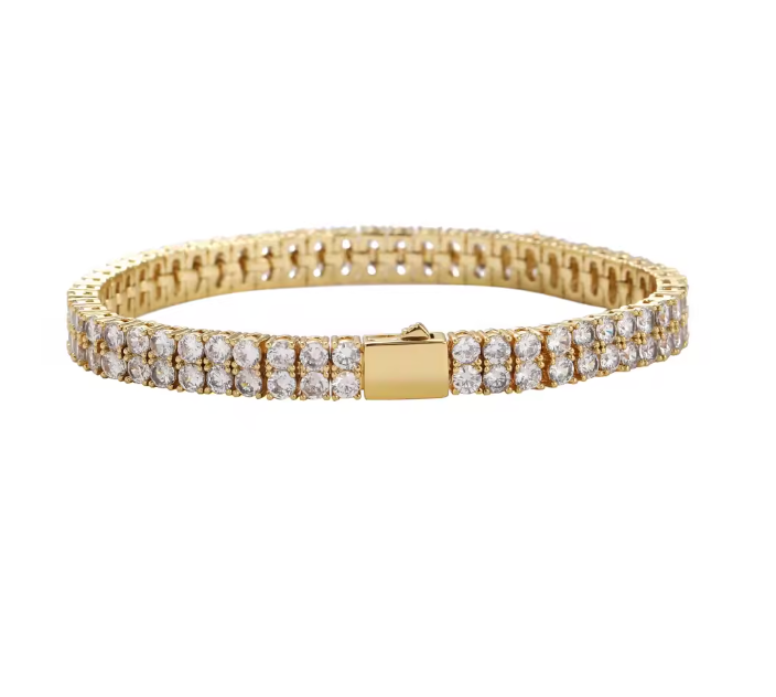 GRACE DOUBLE ROW TENNIS BRACELET - GOLD