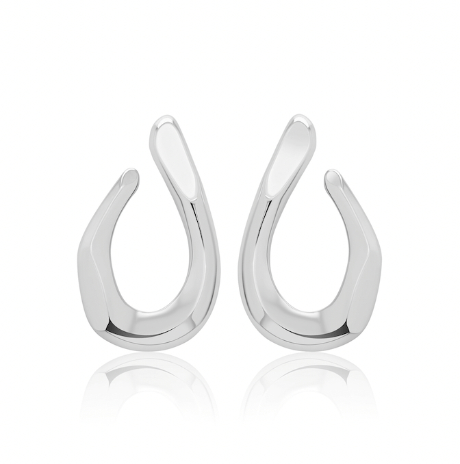 BROKEN LINK EARRING - RHODIUM