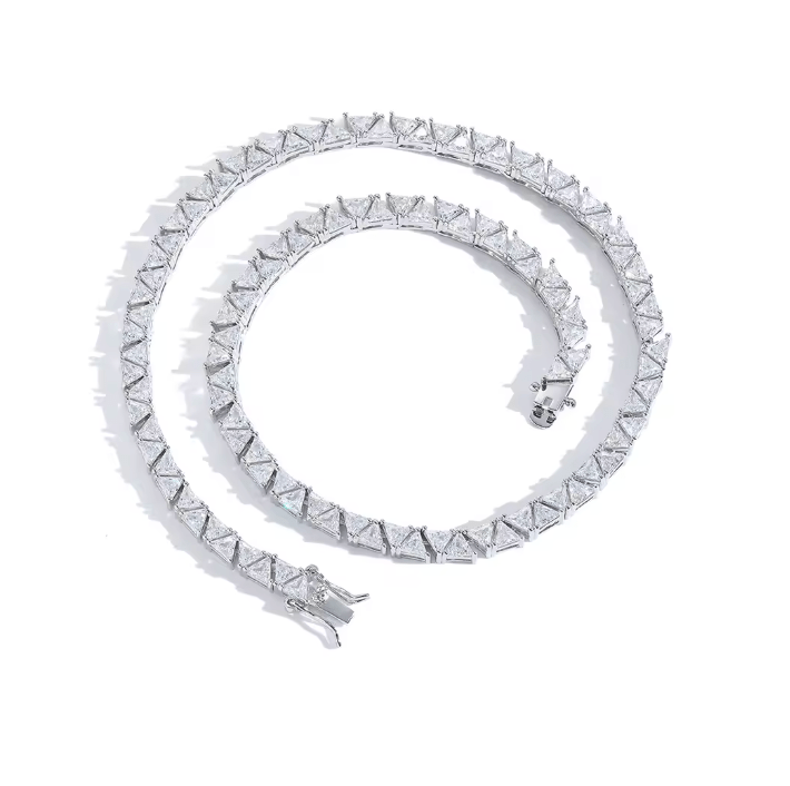 CAIRO TENNIS NECKLACE - RHODIUM