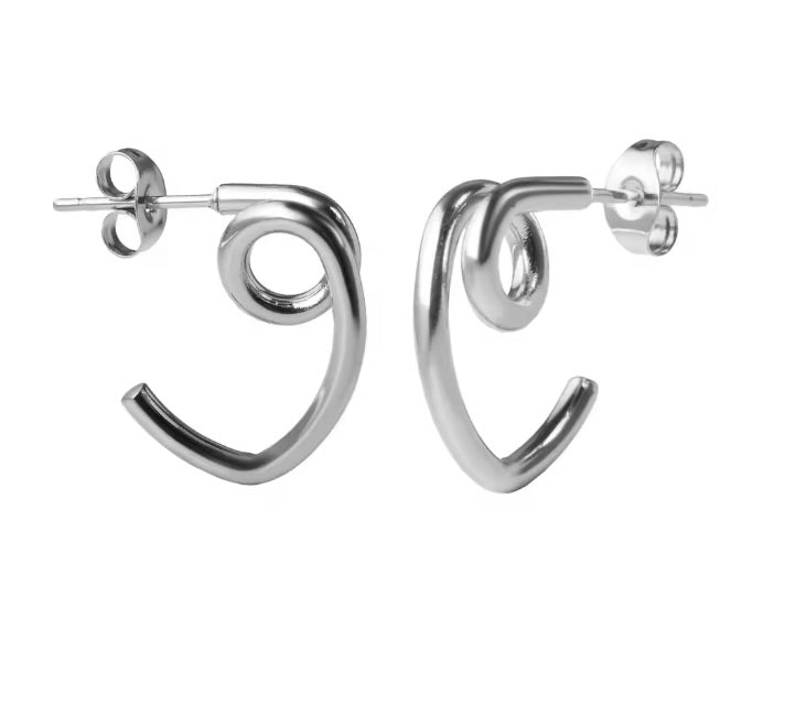MINI SCULPTURAL TWIST HOOPS - GOLD