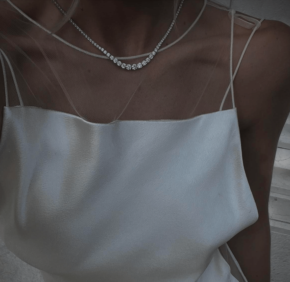 MONACO RIVIERE TENNIS NECKLACE - RHODIUM