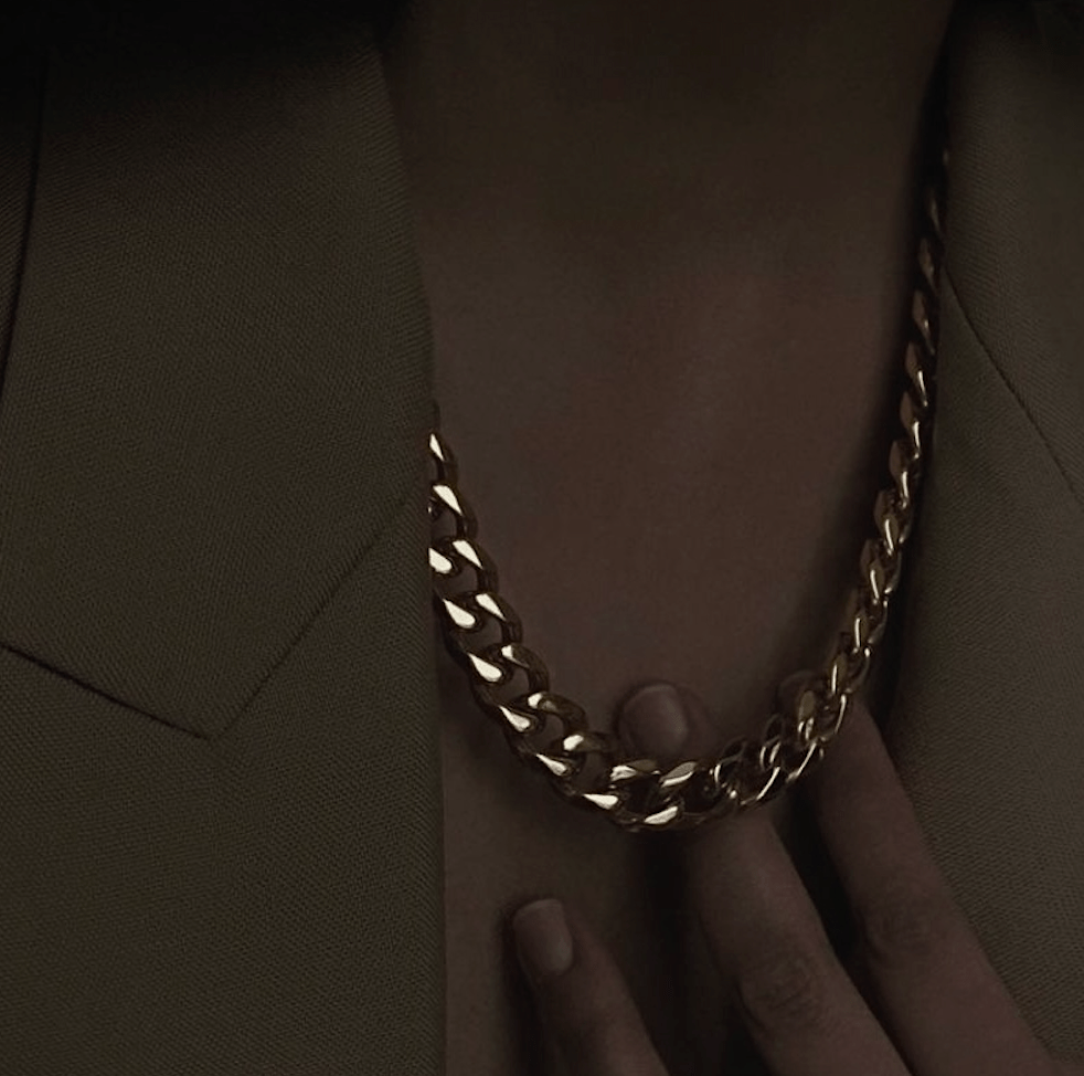 RUTH CURB CHAIN LINK NECKLACE - 12MM