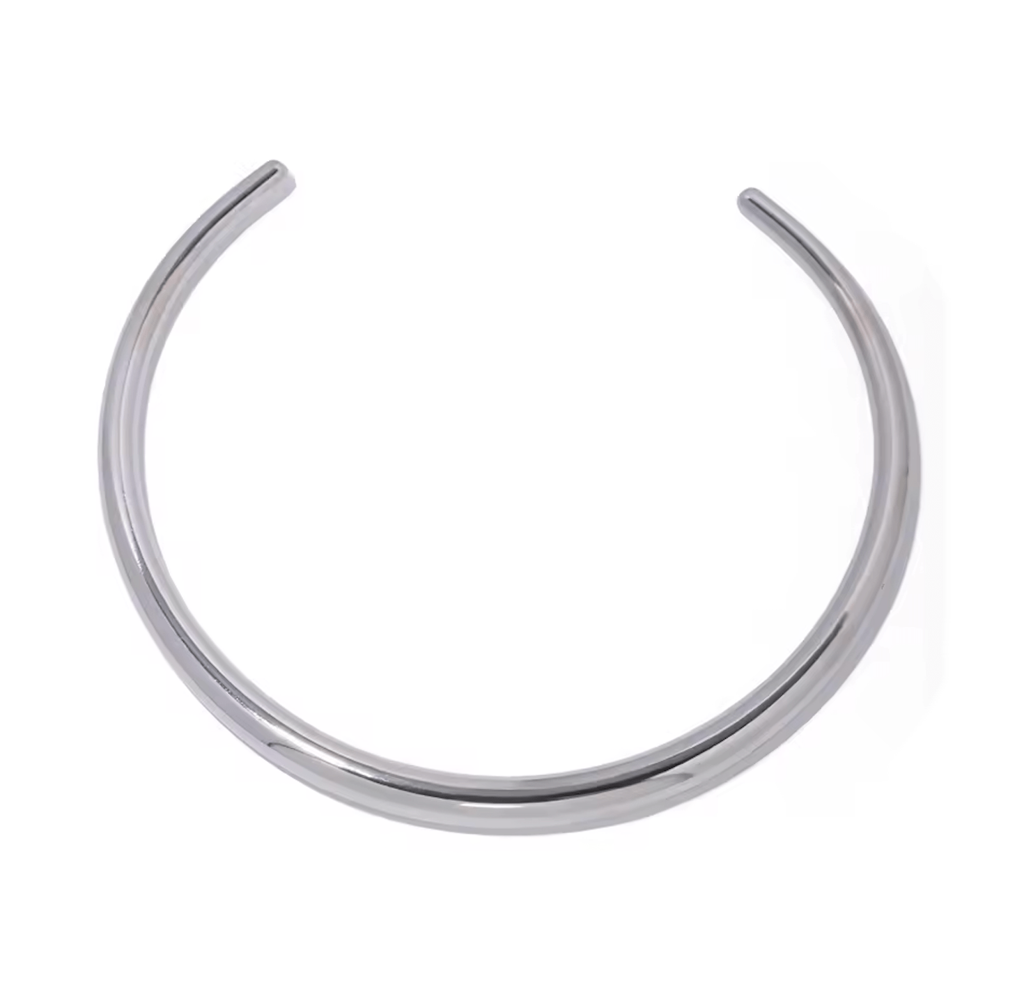FABIOLA TUBE RIGID TORQUE COLLAR - RHODIUM