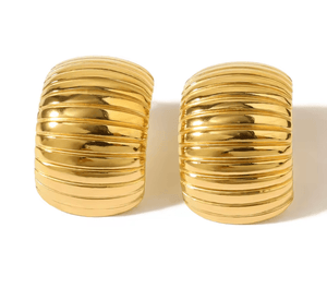GIGI RIBBED HOOPS - GOLD