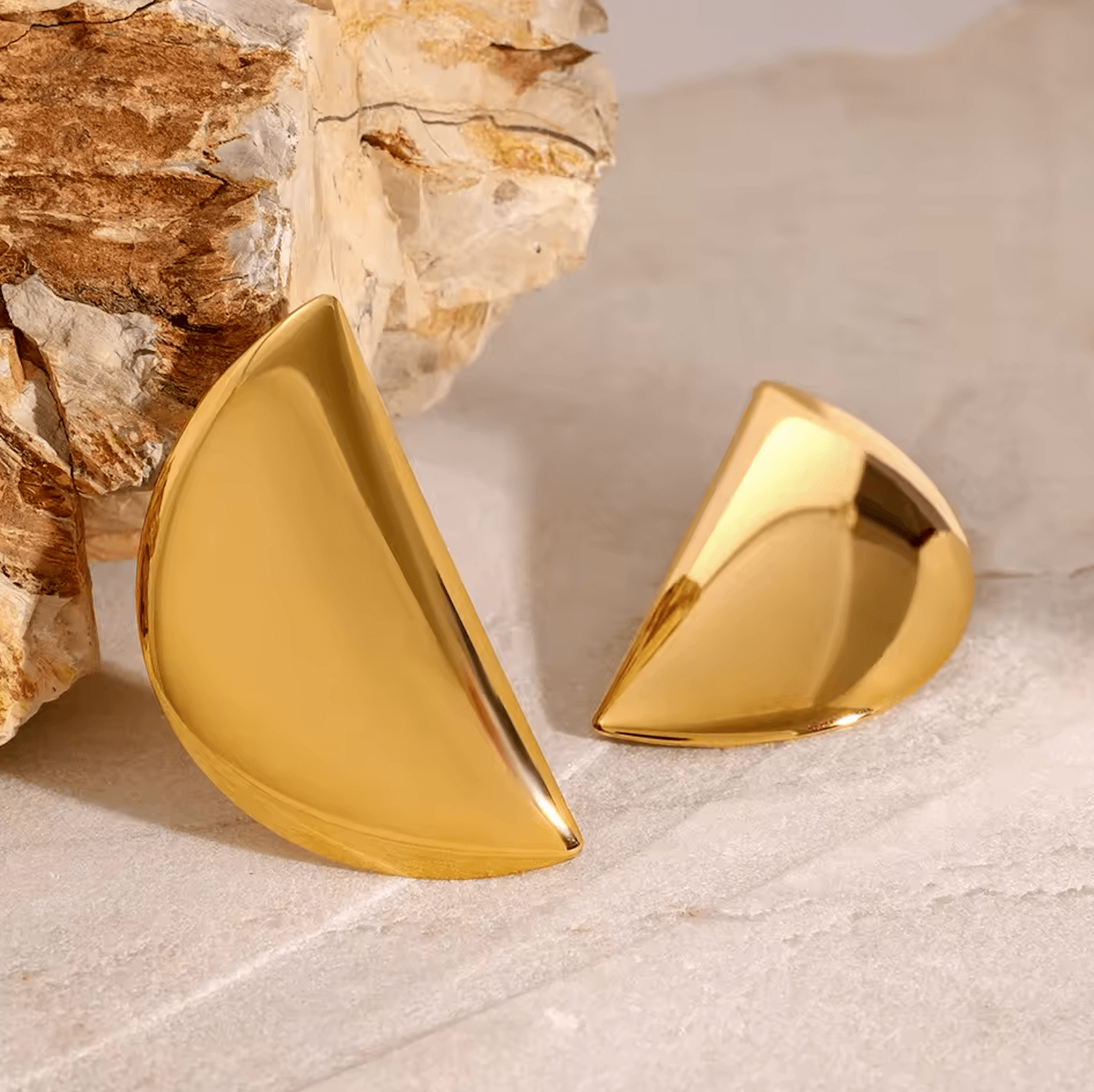 BRANCUSI WEDGE BUTTON STATEMENT EARRING - GOLD