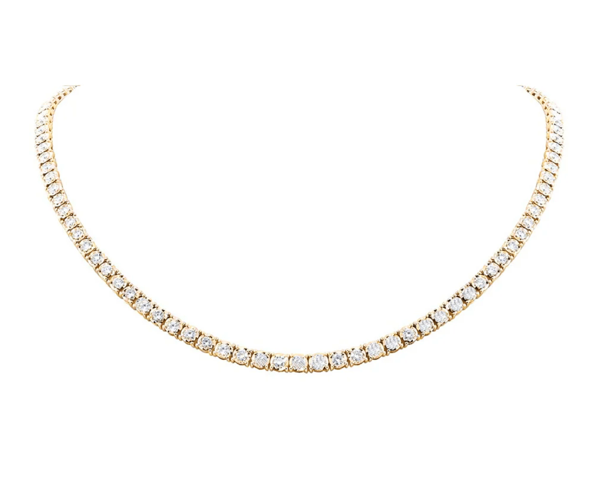 GRACE TENNIS CHAIN NECKLACE - GOLD 16 inches