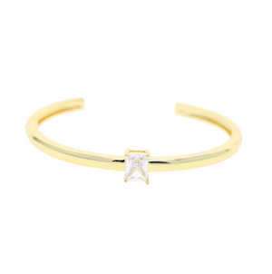 GREENWICH HINGE SOLITAIRE CUFF GOLD - EMERALD CUT