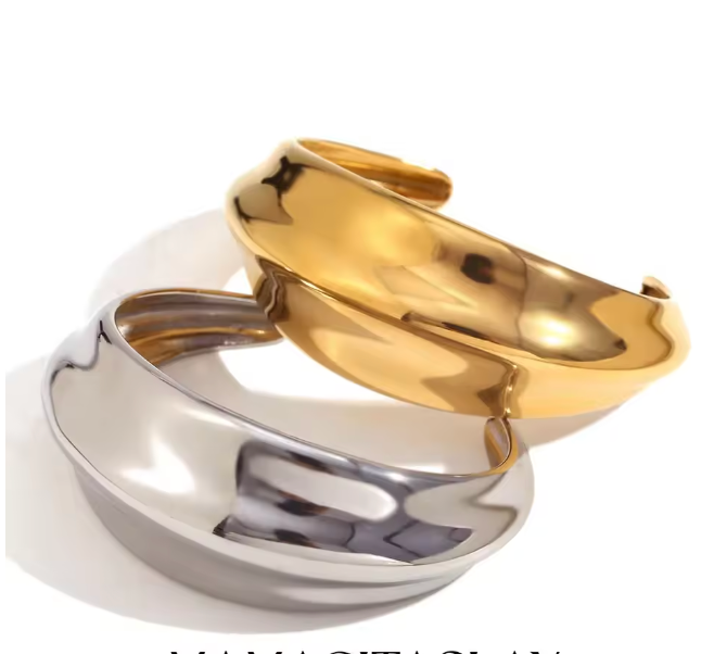 PINCHED CUFF - GOLD OR SILVER